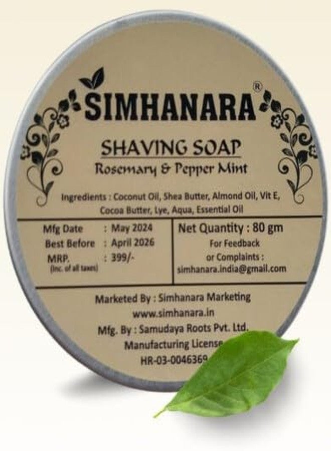 Simhanara Rosemary & Peppermint Shaving Soap - Image 1